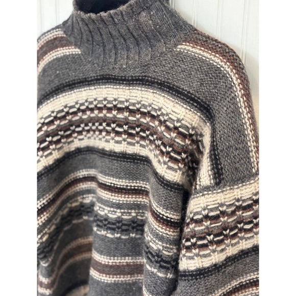REISS Wool Fair Isle Mock Neck Sweater Size L - Picture 2 of 6